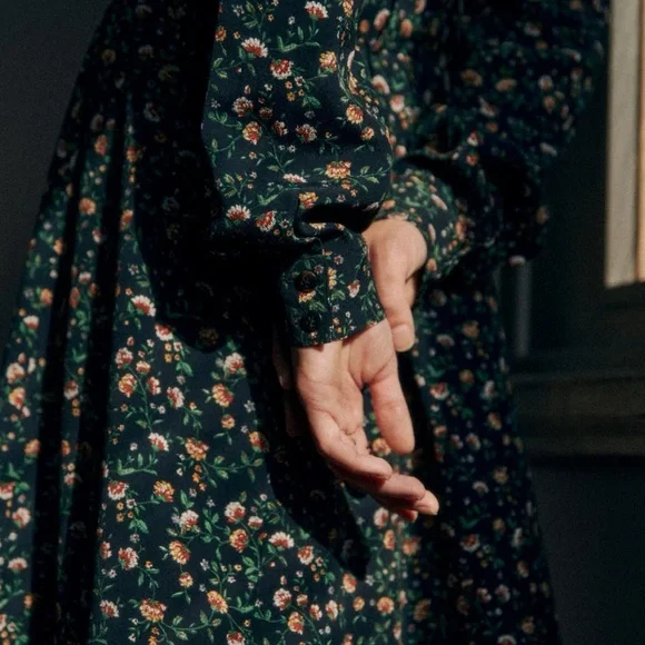 Sezane Tea Dress Navy Miranda Print - Size 6. Excellent used condition - Picture 4 of 10